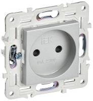 IEK SKANDY Серебряный Розетка б/з с защитными шторками 10А SK-R01S