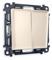 Комплект механизма 2-клавишного проходного выключателя ALFA MA323020 Бежевый матовый QUANT