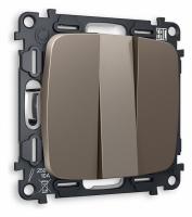 Комплект механизма 3-клавишного выключателя OMEGA MO635010 Темная бронза матовый QUANT