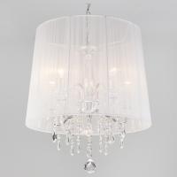 Подвесная люстра с абажуром 2045/5 хром / белый Eurosvet Allata