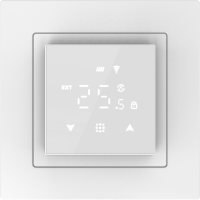 Donel Термостат с датчиком пола, программируемый с Wi-Fi , 16 A, 45*45 мм. белое стекло, серия DTEF