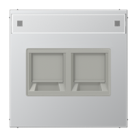 JUNG Плата (фиксация защёлкиванием) с полем для надписи для двух модулей металл алюминий