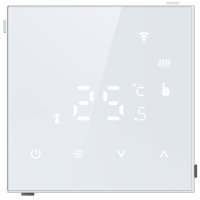 Donel Термостат с датчиком пола с Wi-Fi, программируемый через приложение, 70*70 мм. белое стекло, серия DTEF