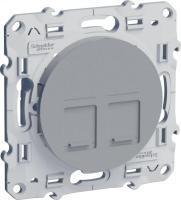 SE Odace Алюминий Розетка компьютерная 2-ая RJ45 кат.5E