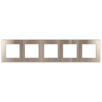 ЭРА Рамка для розеток и выключателей Серия 12 12-5105-04 на 5 постов, Сатин, шампань