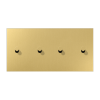 JUNG LS1912 Латунь классик Центральная плата, 2 поста, для горизонтальной установки, тумблеры 2+2,конус; метал. исполнение