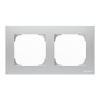 ABB SKY Серебристый алюминий Рамка 2-постовая