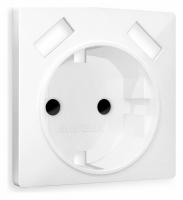 Лицевая панель ALFA (Белый глянец) для электрической розетки с заземлением со шторками 2USB QUANT AP1090