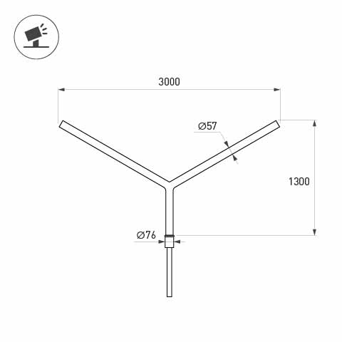 Arlight Кронштейн OXOR-SY2-3000x76-L1300 BLACK (Сталь)