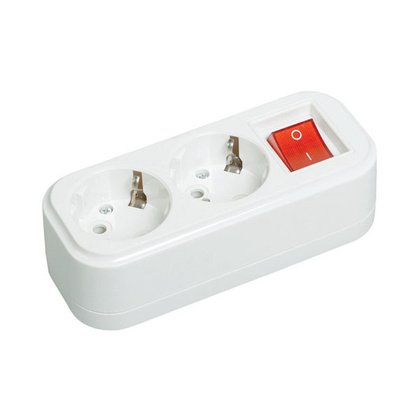 IEK Розетка переносная разб. с выкл. К02В 2 места CLASSIC