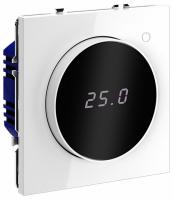 Терморегулятор электронный VOLTUM S70 с индикацией и датчиком, для теплого пола, (белый глянцевый)