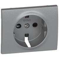 Legrand Galea Life Алюминий Накладка розетки с/з, с защитными шторками