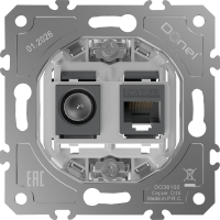 Donel Механизм розетки RJ45/TV cat.5, ClassE-8/0-2400 МГц, серия D16, DO36100
