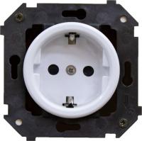 BIRONI Шедель Пластик Белый Розетка с/з ( скрытый монтаж)