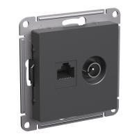Systeme Electric AtlasDesign Базальт Розетка двойная ТВ + компьютерная RJ45, кат. 5Е