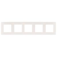 ЭРА Рамка для розеток и выключателей Серия 12 12-5105-01 на 5 постов, Сатин, белый