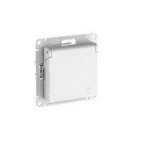 Systeme Electric AtlasDesign Белый Розетка с заземл. со шторк. с крышкой, 16А,IP20, мех., быстрозажим. клем.