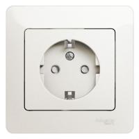 SE Glossa Перламутр Розетка с/з со шторками, 16А (в сборе)