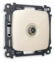 Комплект механизма TV розетки проходной OMEGA MO313030 Бежевый глянец 5-1000 MHz 4dB QUANT