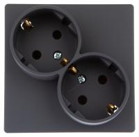 Simon 24 Графит Розетка 2Х2К+3 Sсhuko без защитных шторок