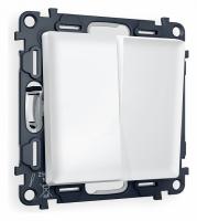 Комплект механизма 2-клавишного проходного выключателя ALFA MA123020 Белый матовый QUANT