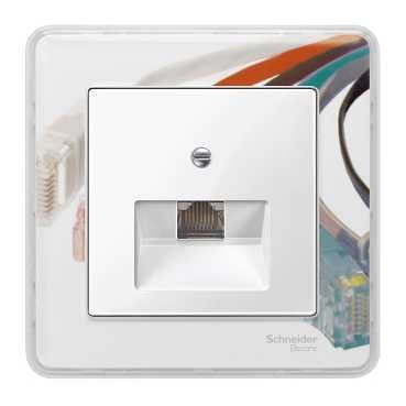 SE Merten SM Бел глянец Накладка розетки ТЛФ/комп 1-ой наклонной