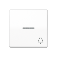 JUNG Клавиша для выключателя с окошком для подсветки и символом "звонок" белая