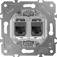 Donel Механизм розетки RJ45 + RJ45 (двойная) cat.6/ClassE-8/8, серия DB, DO16600