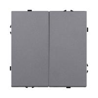 Выключатель кнопочный 2-клавишный 10А/250В, серый Kollinger Eclipse EC-025GY