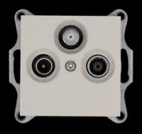 Jasmart Розетка TV+FM+SAT Φ9.5mm проходная с накладкой, цвет Тауп