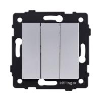 Выключатель 3-клавишный 10А/250В, серый Kollinger REA-S-012GY для Aspekt, Eleganz, Reflex