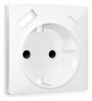 Лицевая панель ALFA (Белый матовый) для электрической розетки с/з со шторками 2USB A+C QUANT AP1300