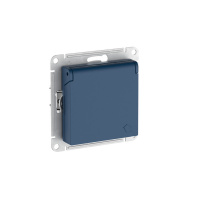 Systeme Electric AtlasDesign Аквамарин Розетка с заземл. со шторк. с крышкой, 16А, IP20, мех., быстрозажим. клем.