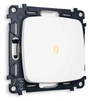 Комплект механизма 1-клавишного проходного выключателя с подсветкой 3200K OMEGA MO122030 Белый матовый QUANT