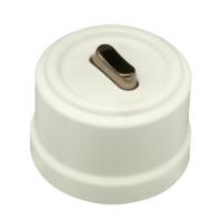 BIRONI Лизетта Пластик Слоновая кость Выключатель перекрестный 1-кл (клавишный), ручка Бронза