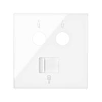 Simon 100 Белый глянец Накладка розетки комбинированной R-TV+SAT + RJ45