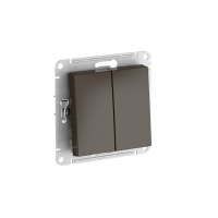 Systeme Electric AtlasDesign Мокко Переключатель 2-клавишный, сх.6/2, 10АХ, мех., быстрозажим. клем.