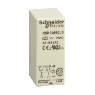Schneider Electric Реле интерфейсное, 2 перекидных контакта, 12В пост. ток