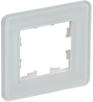 IEK BRITE DECOR Белый матовый стекло скругл.угол Рамка 1-м РУ-1-2-Бр RE