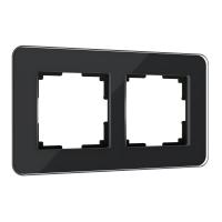 Рамка из стекла на 2 поста Elite черный W0022448