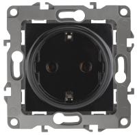 ЭРА 12-2101-06 Розетка 2P+E Schuko, 16A-250В, IP20, 12, Чёрный