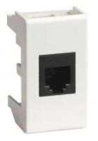 DKC Компьютерная розетка RJ-45 кат.6, «Viva», 1 мод., белая