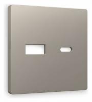 Лицевая панель ALFA (Серо-бежевый матовый) для розетки 2USB A+C QUANT AP3710