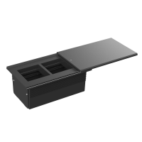 Donel Настольный встраиваемый розеточный блок, сдвижная крышка Slider 4 мод. (2 мод. 45х45), черный, DDSB4SCAB
