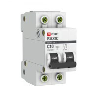 EKF Basic ВА 47-29 Автоматический выключатель  (С) 2P  10А 4,5кА