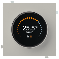 Термостат для теплых полов с круглым дисплеем, лен (32233 LN)