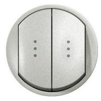 Legrand DIY Celiane Титан Переключатель двухклавишный на два направления с подсветкой