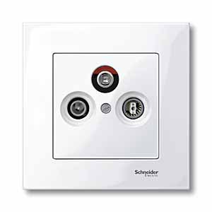 SE Merten SM Бел глянец Накладка розетки TV-FM/TV-FM-SAT