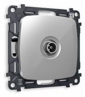 Комплект механизма TV розетки проходной OMEGA MO413030 Серебро глянец 5-1000 MHz 4dB QUANT