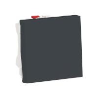 SE Unica Modular Антрацит Выключатель 1-клавишный, кнопочный, сх. 1, 10A, 2 модуля